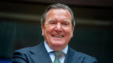Trotz aller Spannungen lobt Gerhard Schröder seine SPD