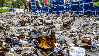 Bier-Unfall in Flensburg: 4000 Flaschen sorgen für Chaos auf Zufahrt zur B200