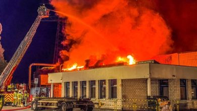 Brandkatastrophe in Entsorgungsbetrieb: Feuerwehr Dresden im Großeinsatz