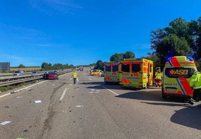 Verkehr auf A81 Richtung Heilbronn bald wieder freigegeben: Rettungshubschrauber nach Unfall im Einsatz